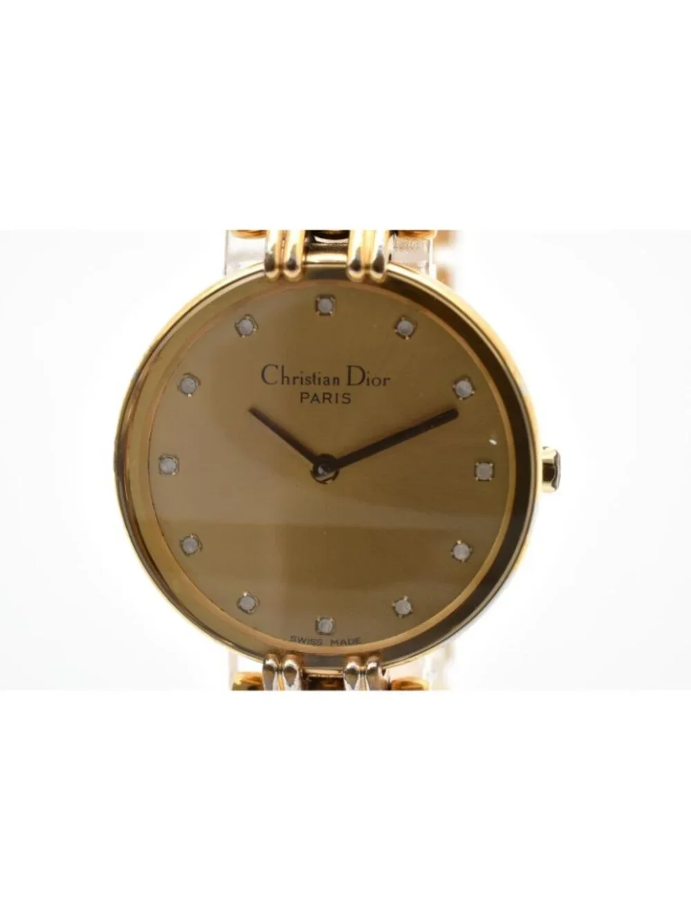 Dior 46 155 Quartz Watch Gold Dial Color Vintage